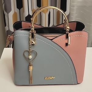 Compulsoryking Women's Black & Pink Leather Tote Handbag - NEW